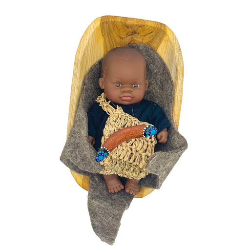 Aboriginal Australian 21cm Baby Boy Coolamon Set