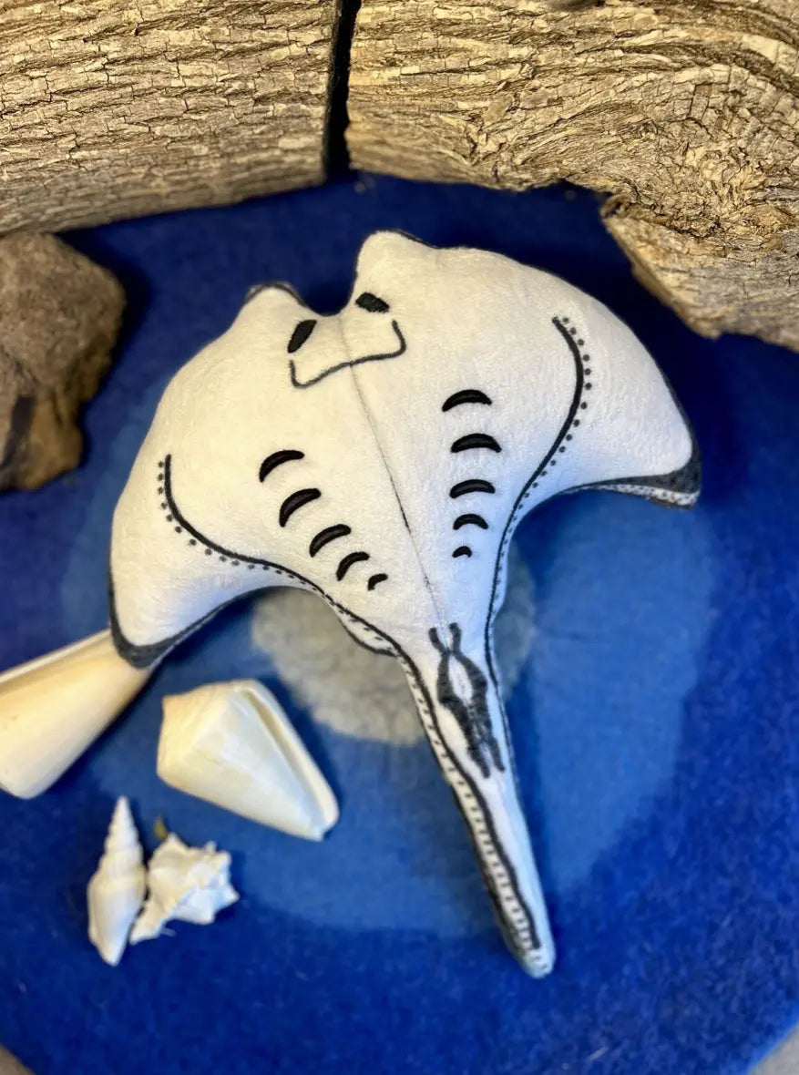 Bamba Stingray Rattle Plushie — Aboriginal artist Bamba stingray soft rattle plushie for early childhood