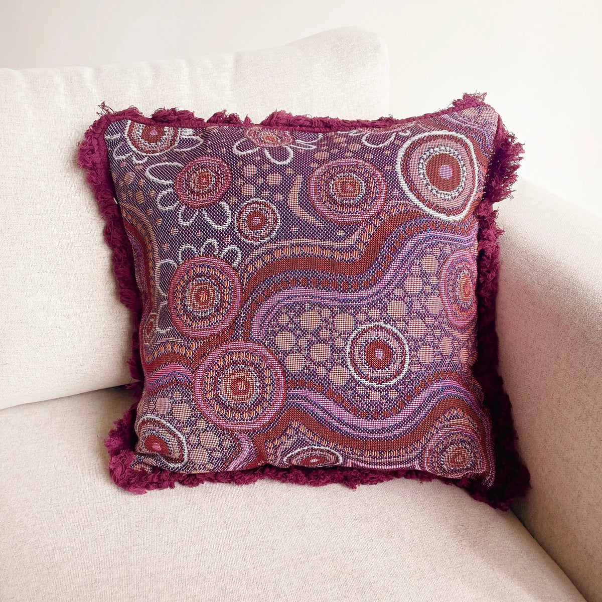 Sand Dreaming Cushion Cover — alternative view of Aboriginal art cushion cover