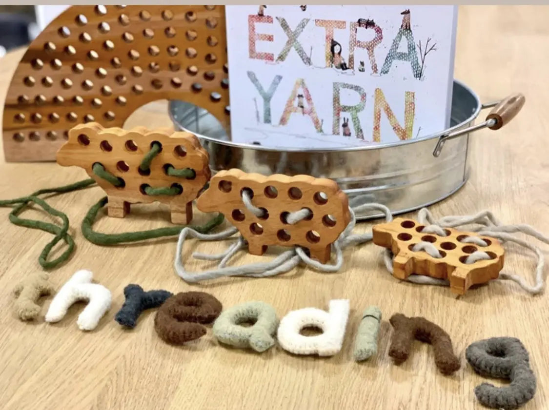 Sheep Set 3 Thread & Play — alternative view of sheep threading set
