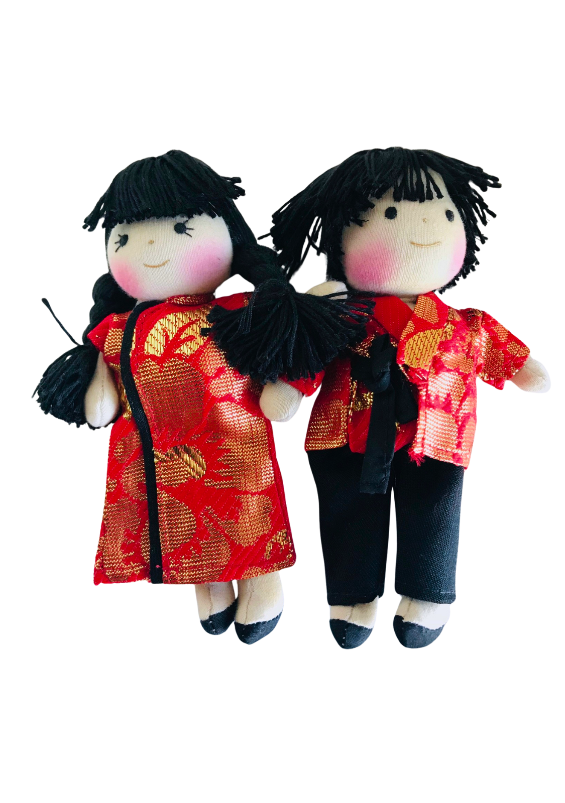 16cm Boy & Girl Cultural Dolls — Aboriginal 16cm boy and girl cultural dolls set, meeting places design