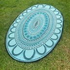 Aboriginal Art Yarning Oval Outdoor Mat — alternative view of outdoor yarning oval mat