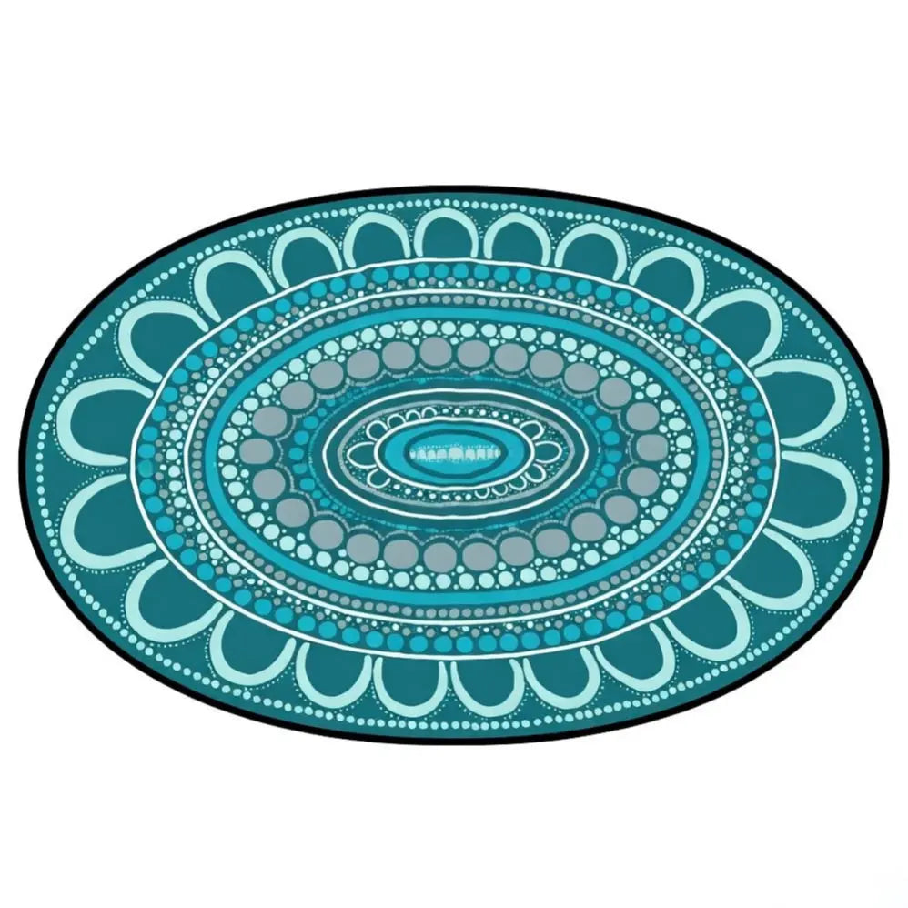 Aboriginal Art Yarning Oval Outdoor Mat — sixth alternative view