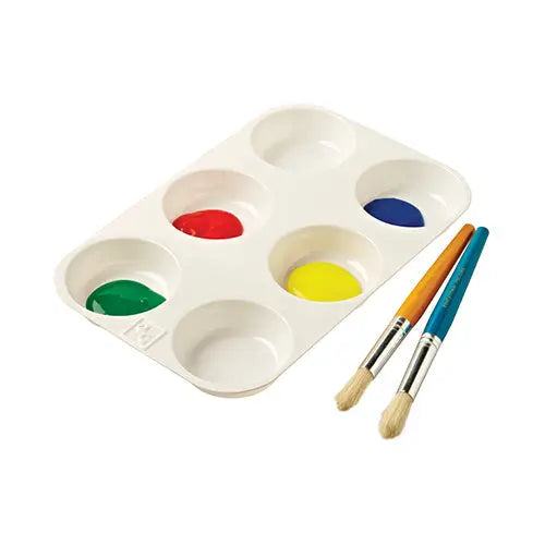 6-Well Paint Palette — classroom paint palette for early childhood art activities