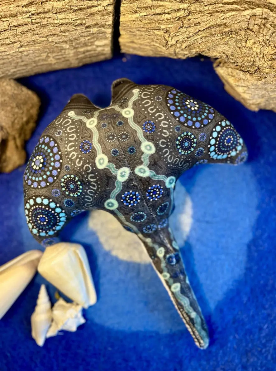 Bamba Stingray Rattle Plushie — alternative view of stingray plushie