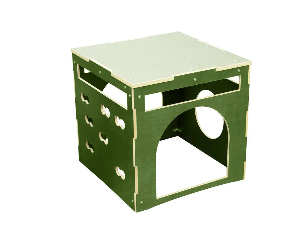 Adventure Cube Plywood 70cm — Australian-made 70cm plywood adventure cube for early childhood active play