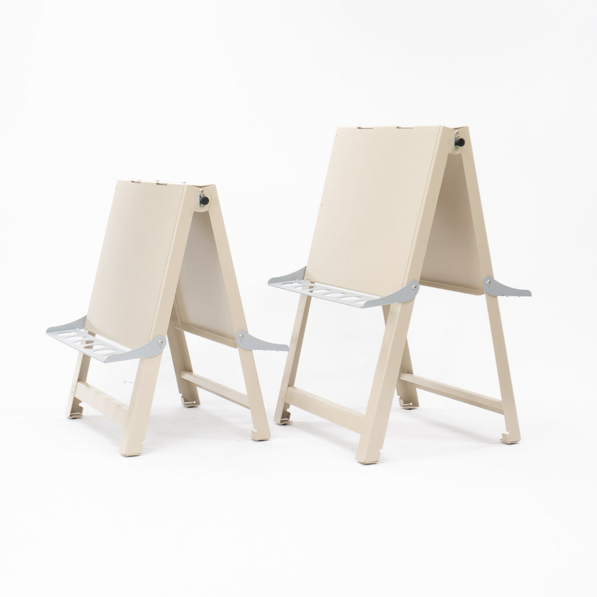 Toddler Painting Easel in Paperbark alongside the medium easel