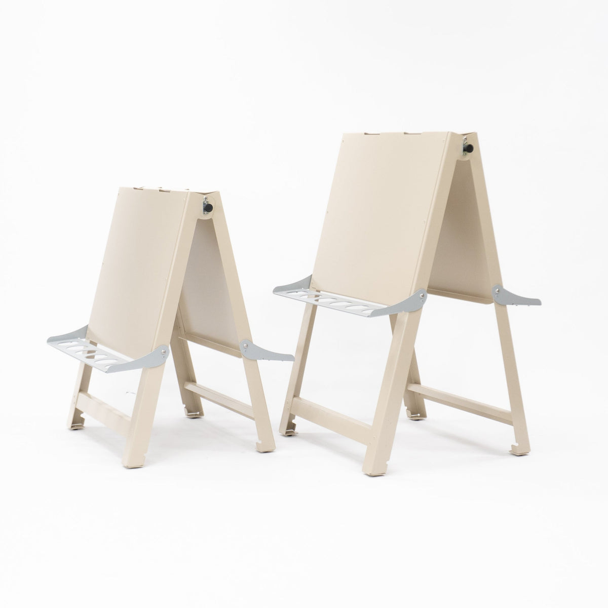 Outdoor 2 Sided Easel in Paperbark alongside the toddler easel