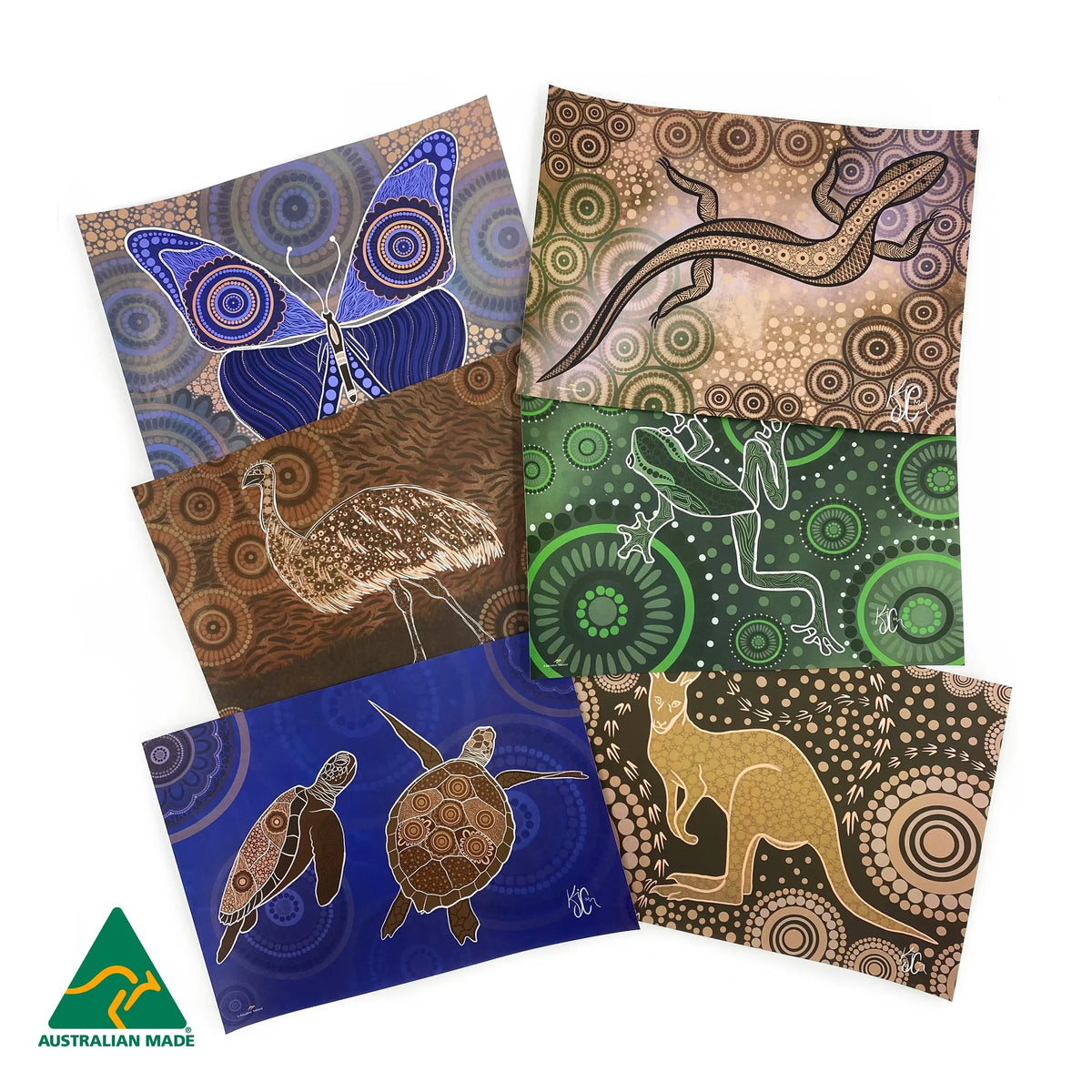 Aboriginal Animals Dreaming Poster Set of 6 — Australian-made Aboriginal animal Dreaming posters set of 6 for classrooms