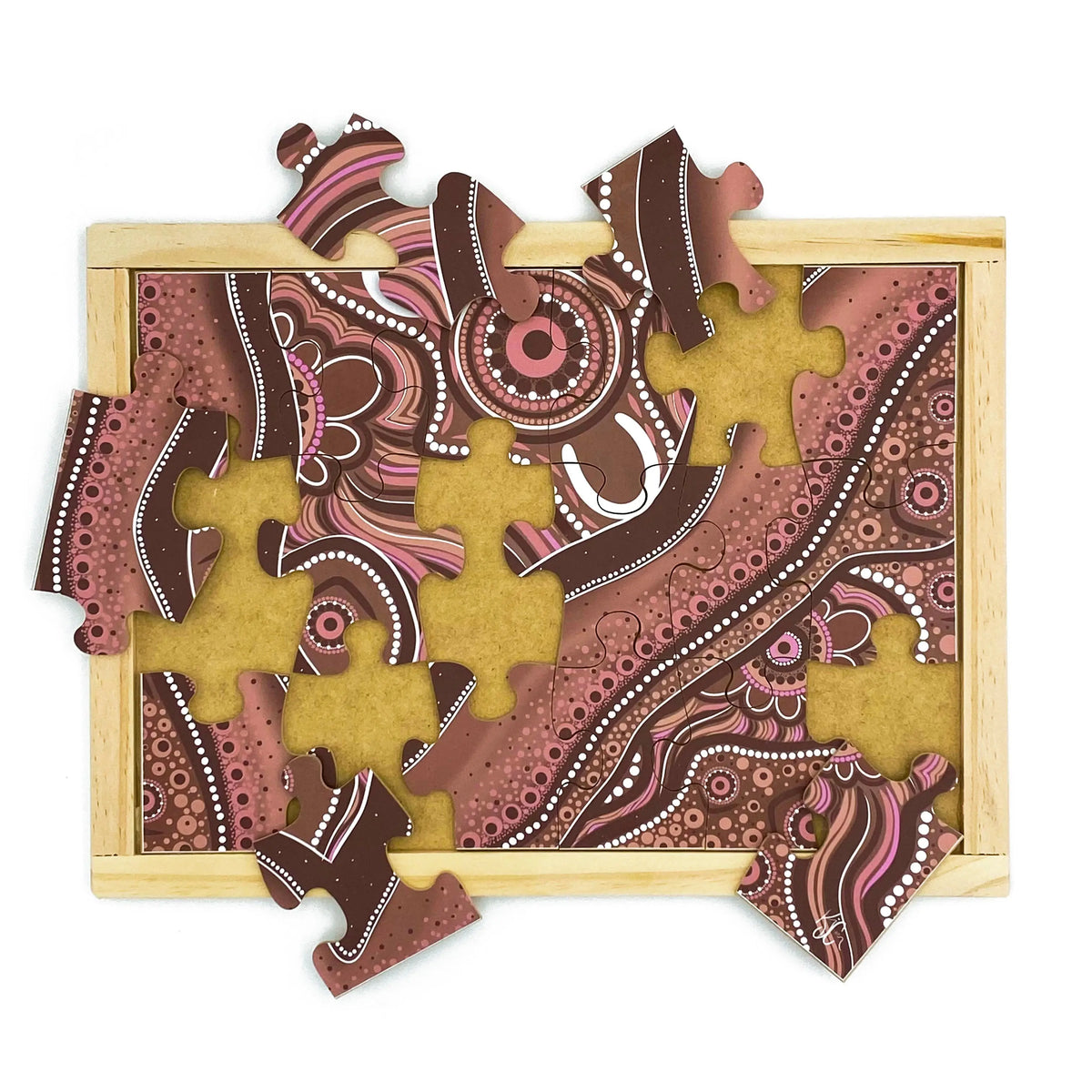 Aboriginal Art Earth Dreaming Puzzle Set of 4 — Desert Dreaming puzzle in set