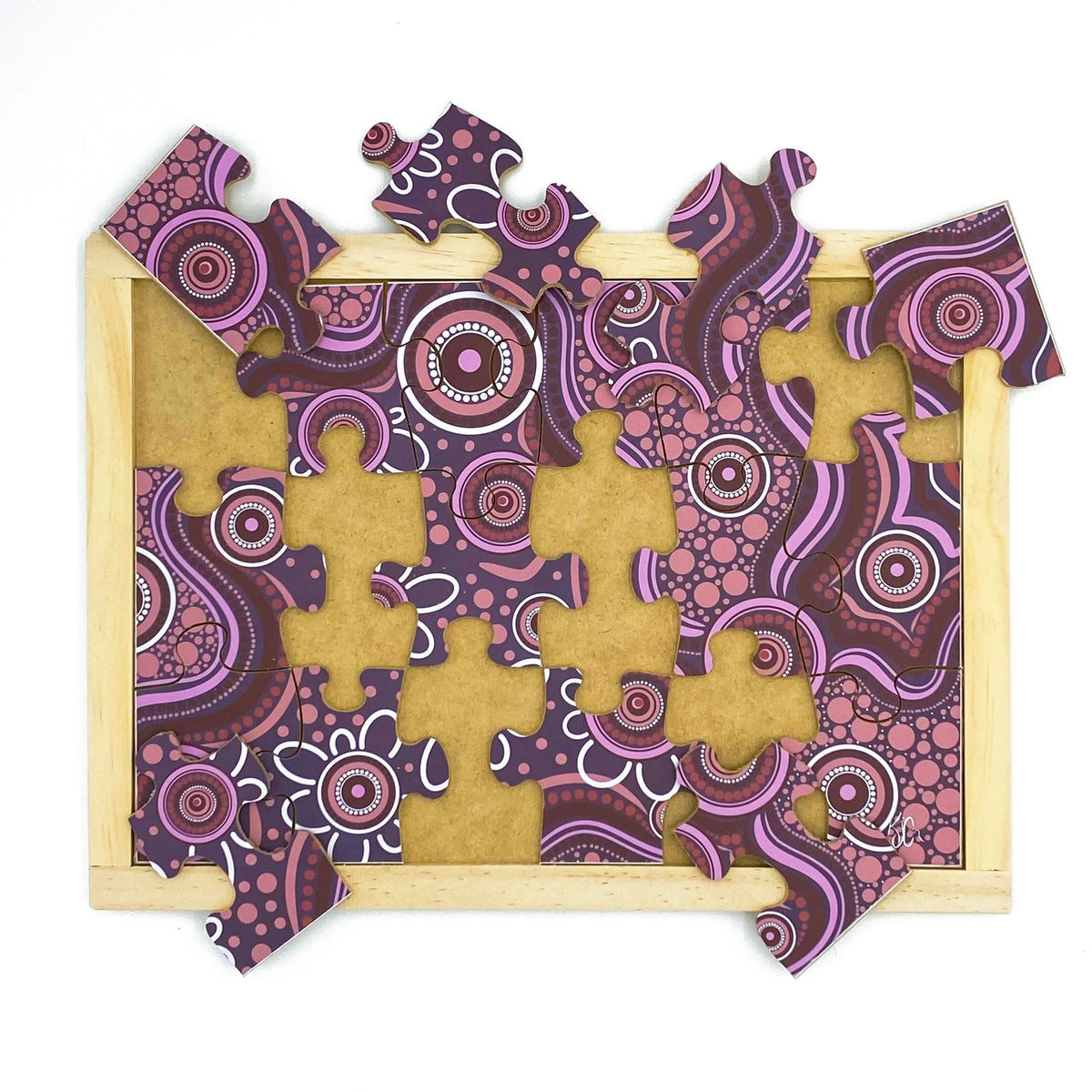 Aboriginal Art Earth Dreaming Puzzle Set of 4 — Sand Dreaming puzzle in set