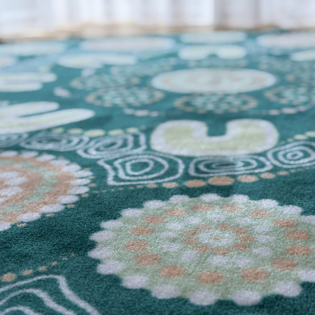 Sage Yarning Circle Classroom Rug (PRE ORDER) — additional view of sage yarning rug