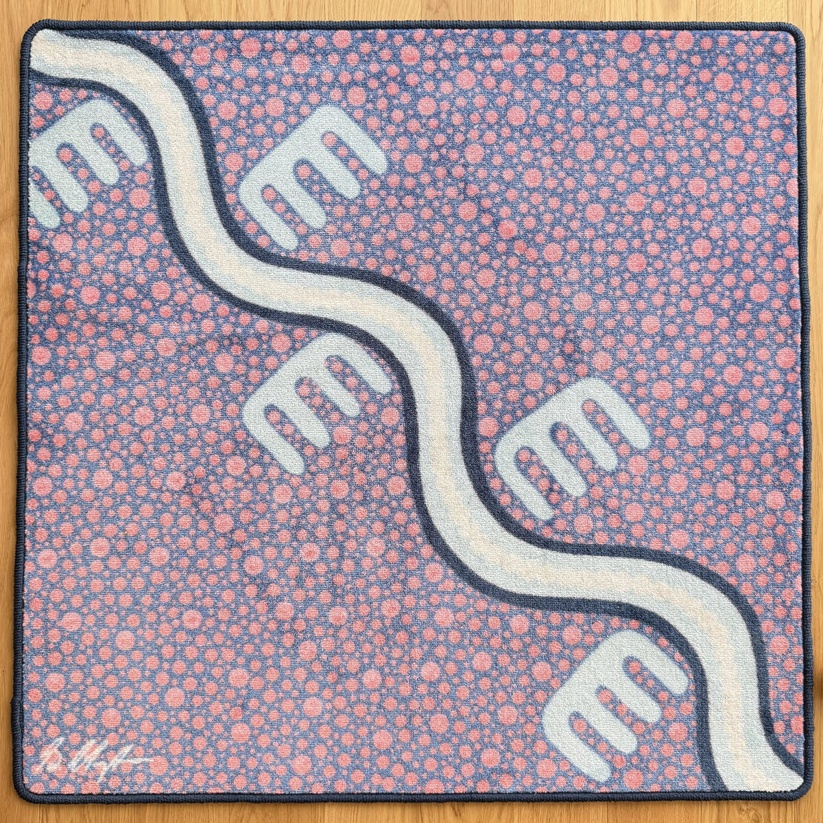 Indigenous Symbols Rug Squares — Goanna Track symbol square