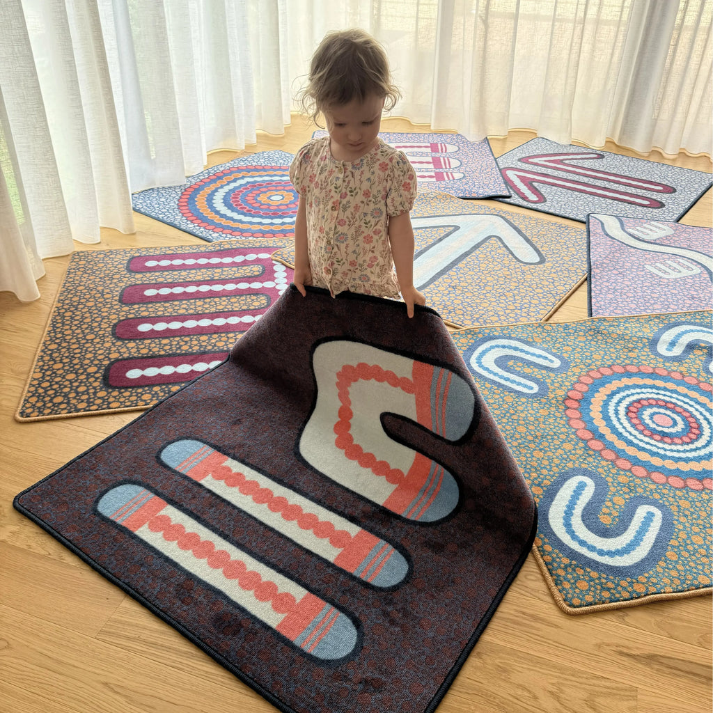 Indigenous Symbols Rug Squares — fourth alternative view