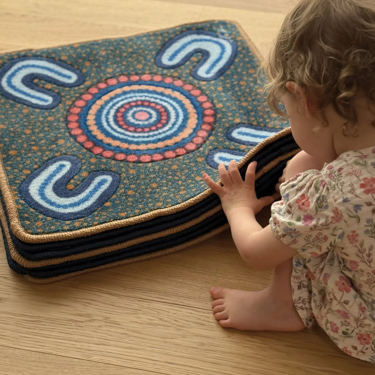 Indigenous Symbols Rug Squares — second alternative view