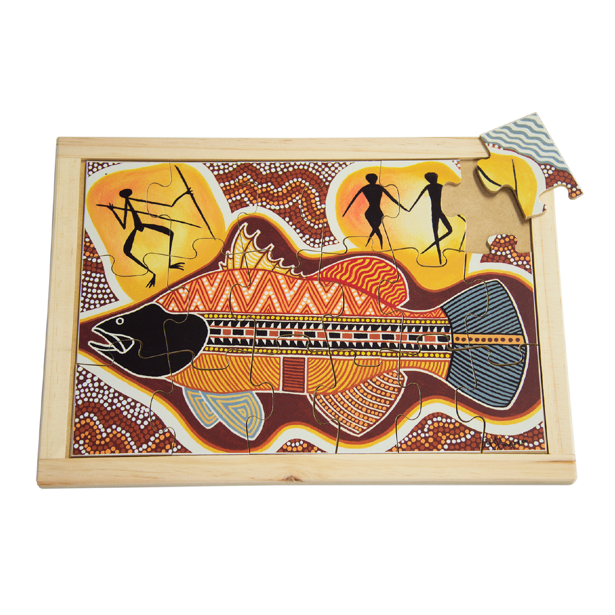 Aboriginal Art Barramundi Large Puzzle