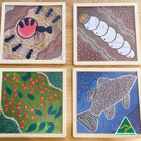 Aboriginal Art Bush Tucker Puzzle Set of 4