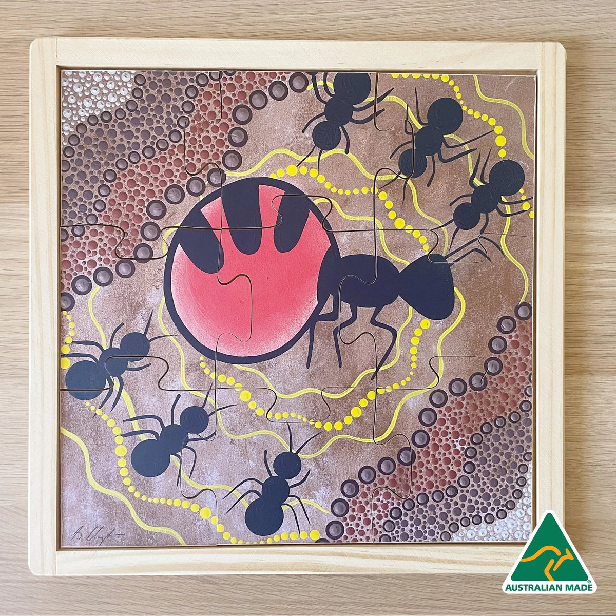 Aboriginal Art Bush Tucker Puzzle Set of 4 — Honey Ant puzzle in set