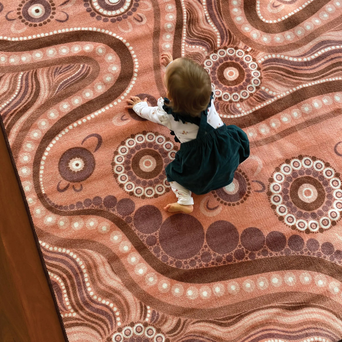Aboriginal Art River Dreaming Rug — additional view