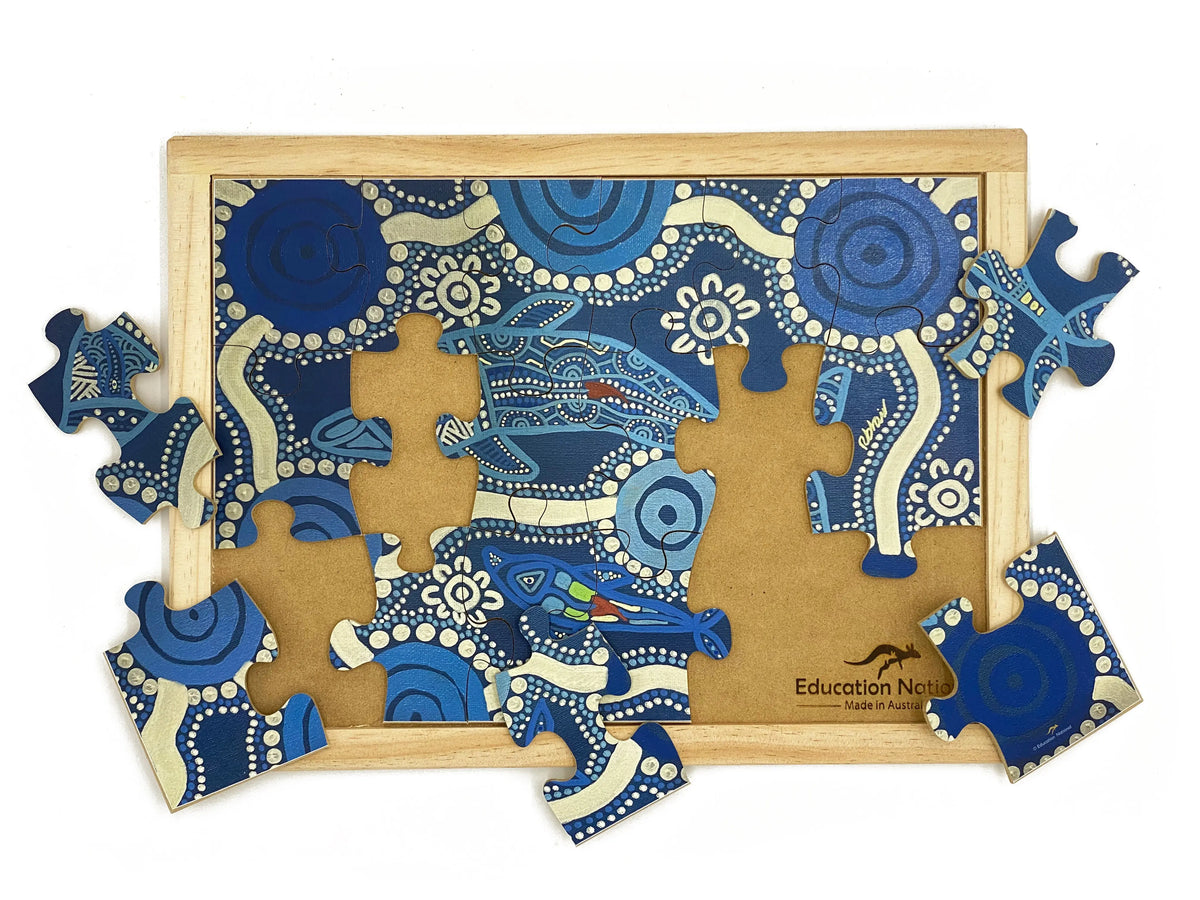 Aboriginal Art Sea Creatures Dreaming Puzzle Set — additional view