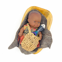 Aboriginal Australian 21cm Baby Girl Coolamon Set