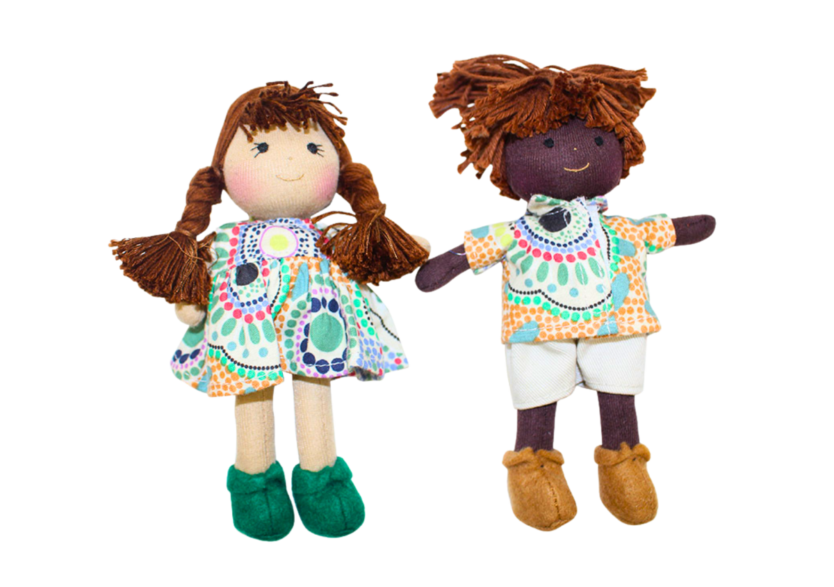 Aboriginal Boy & Girl Mini Dolls 16cm meeting places