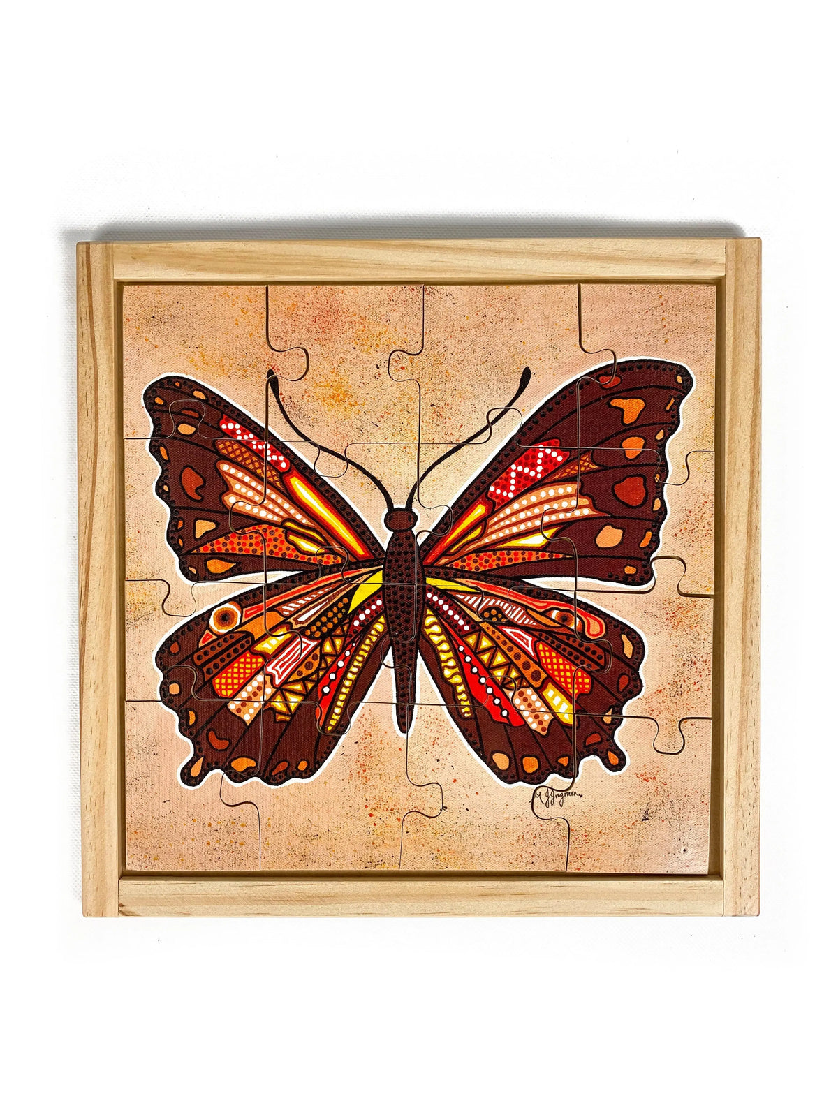 Aboriginal Insect Square Puzzles — Aboriginal Butterfly puzzle