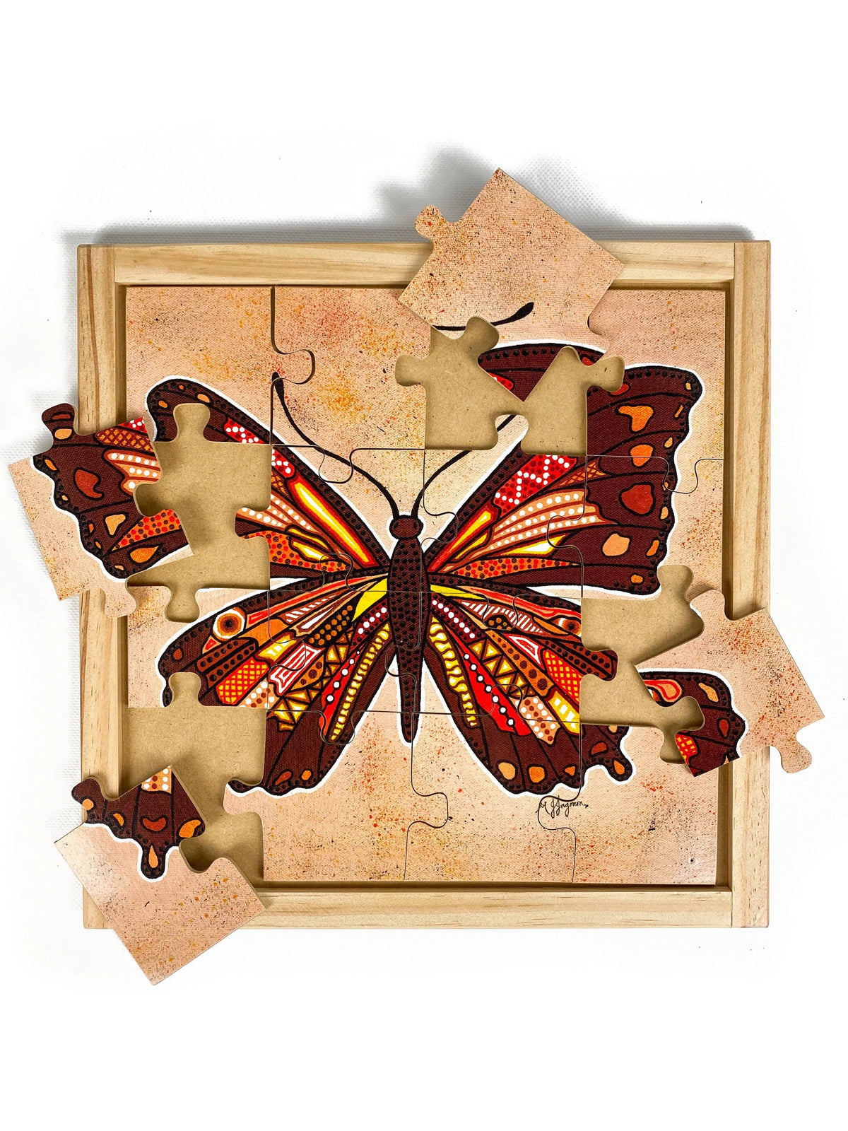 Aboriginal Butterfly Square Puzzle — alternative view