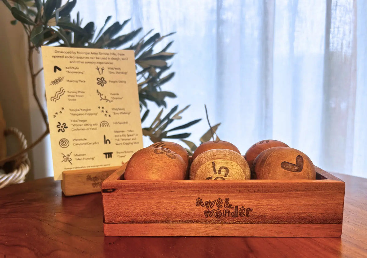 Aboriginal Noongar Symbol Dough Rolling Balls — alternative view