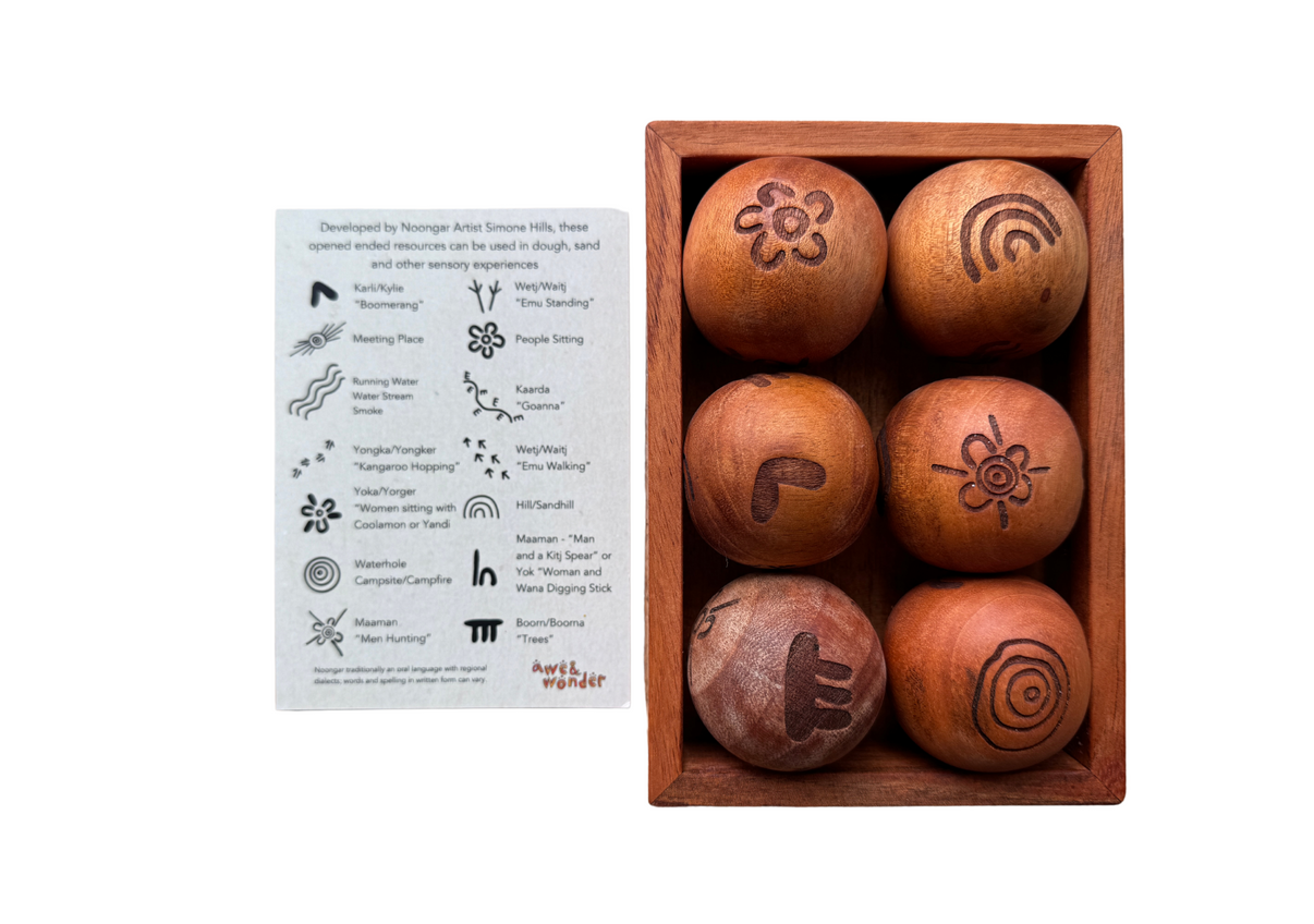 Aboriginal Noongar Symbol Dough Rolling Balls