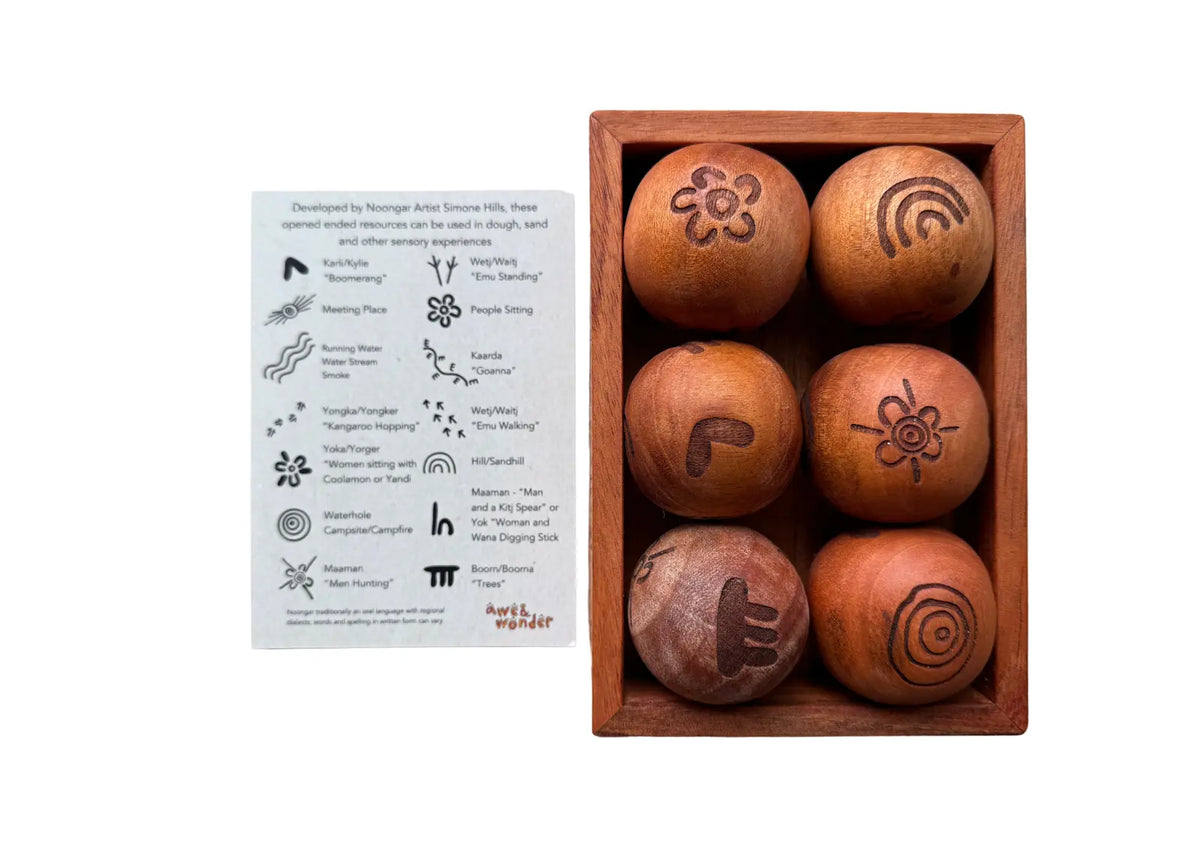 Aboriginal Noongar Symbol Dough Rolling Balls — Noongar-symbol dough rolling balls for early learning