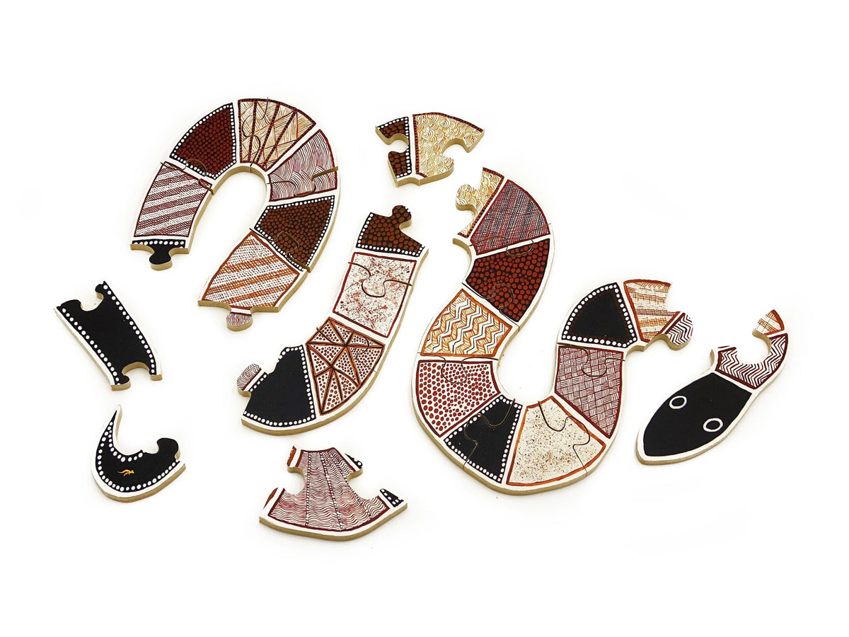 Aboriginal Rainbow Serpent Floor Puzzle — alternative view