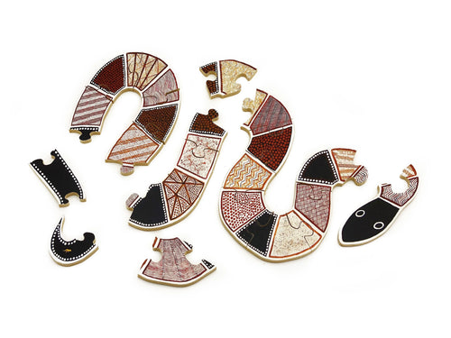 Aboriginal Rainbow Serpent Floor Puzzle — alternative view
