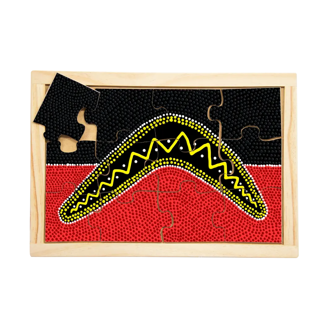 Aboriginal Traditional Boomerang puzzle — single puzzle detail from set