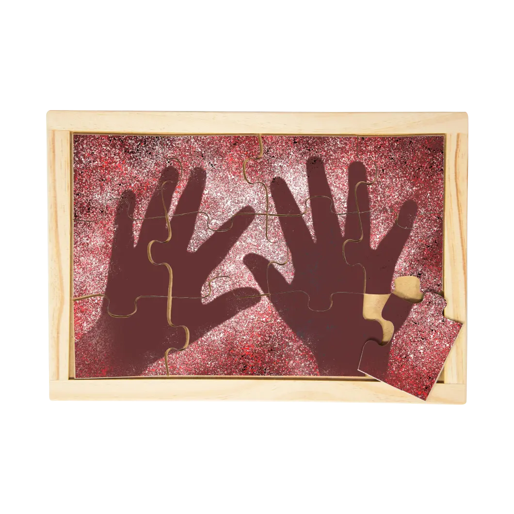 Aboriginal Traditional Hands puzzle — single puzzle detail from set