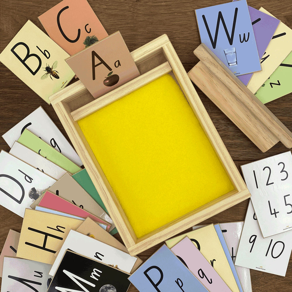Letters and Numbers Sand drawing Game — animated preview of sand tracing activity