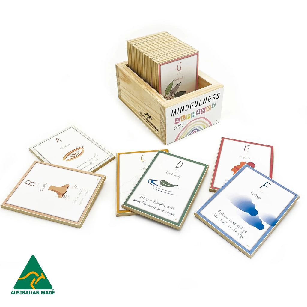 Alphabet Mindfulness Cards — Australian-made mindfulness alphabet learning card pack for early childhood