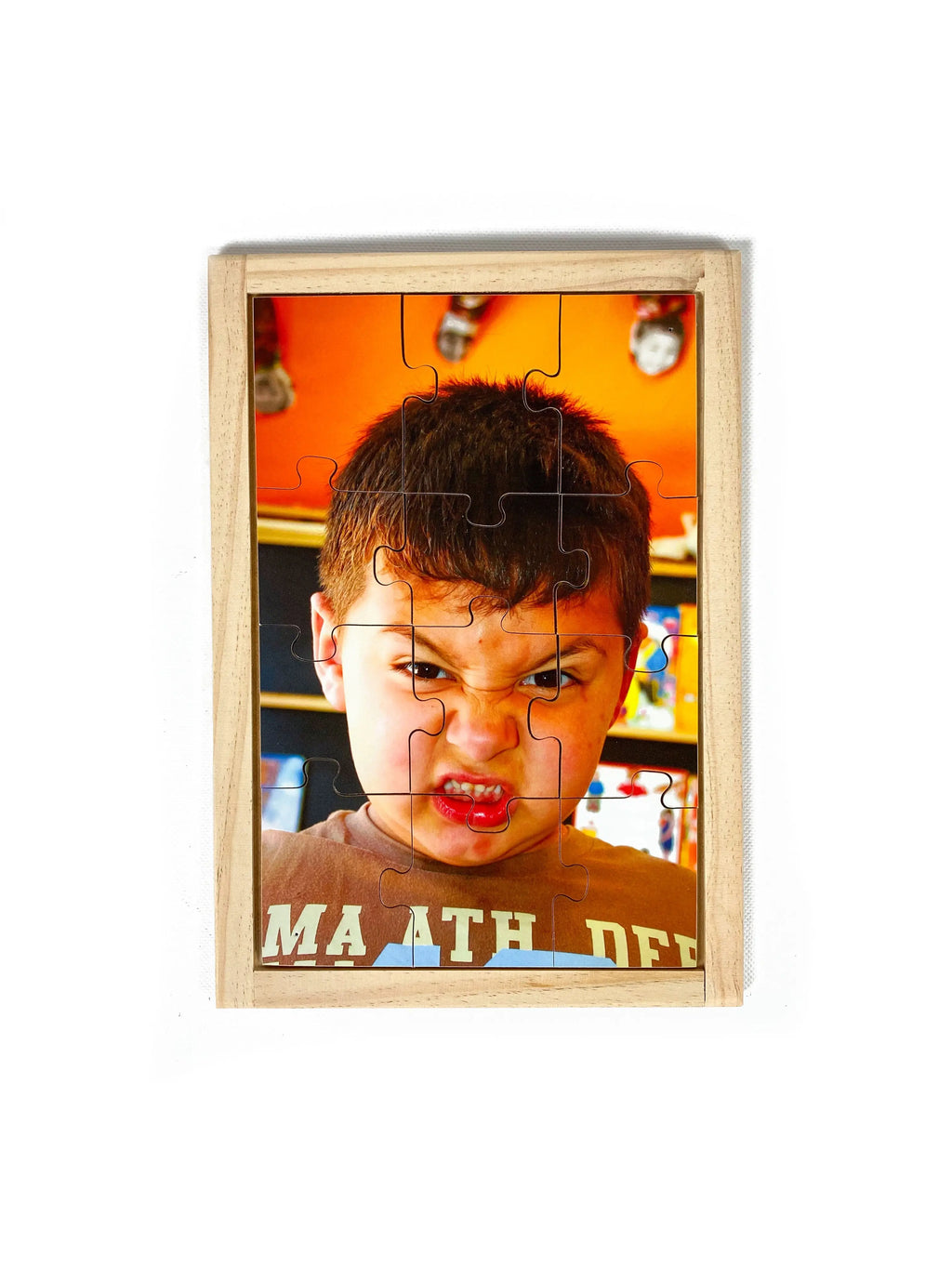 Angry Boy Puzzle — hand-painted wooden jigsaw puzzle — Australian-made early learning resource, ages 3+