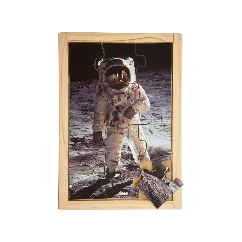 Astronaut Puzzle — hand-painted wooden jigsaw puzzle — Australian-made early learning resource, ages 3+