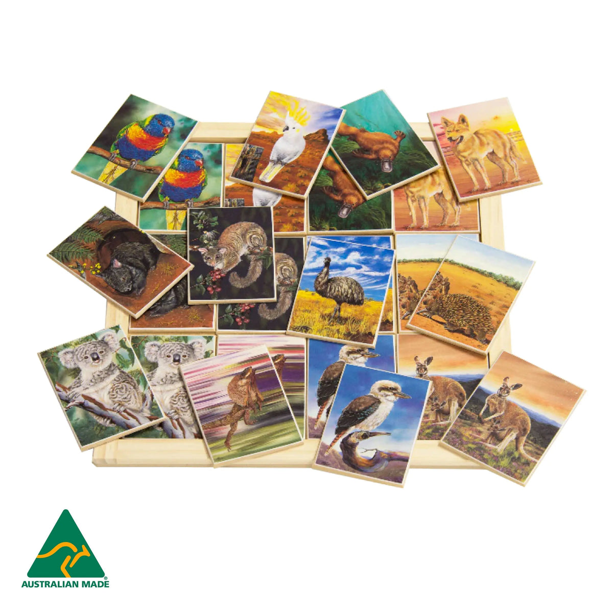 Australian Animals Large Memory Game — Australian-made Australian animals memory matching game for classrooms