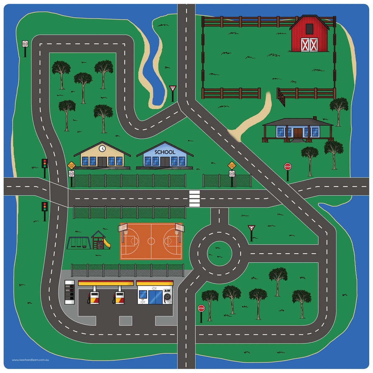 Australian Road Mat Set of 4 Rugs — individual rug detail showing Australian landscape