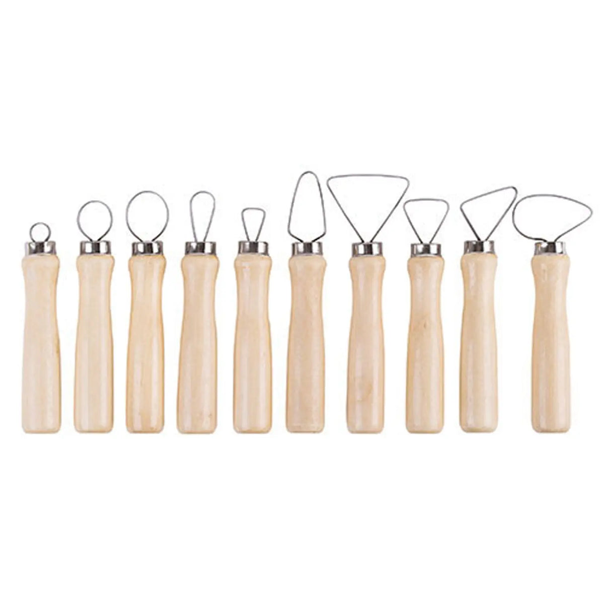 Basics Pottery Ribbon Loop Tools 10's — 10-piece pottery ribbon loop tool set for early childhood clay work