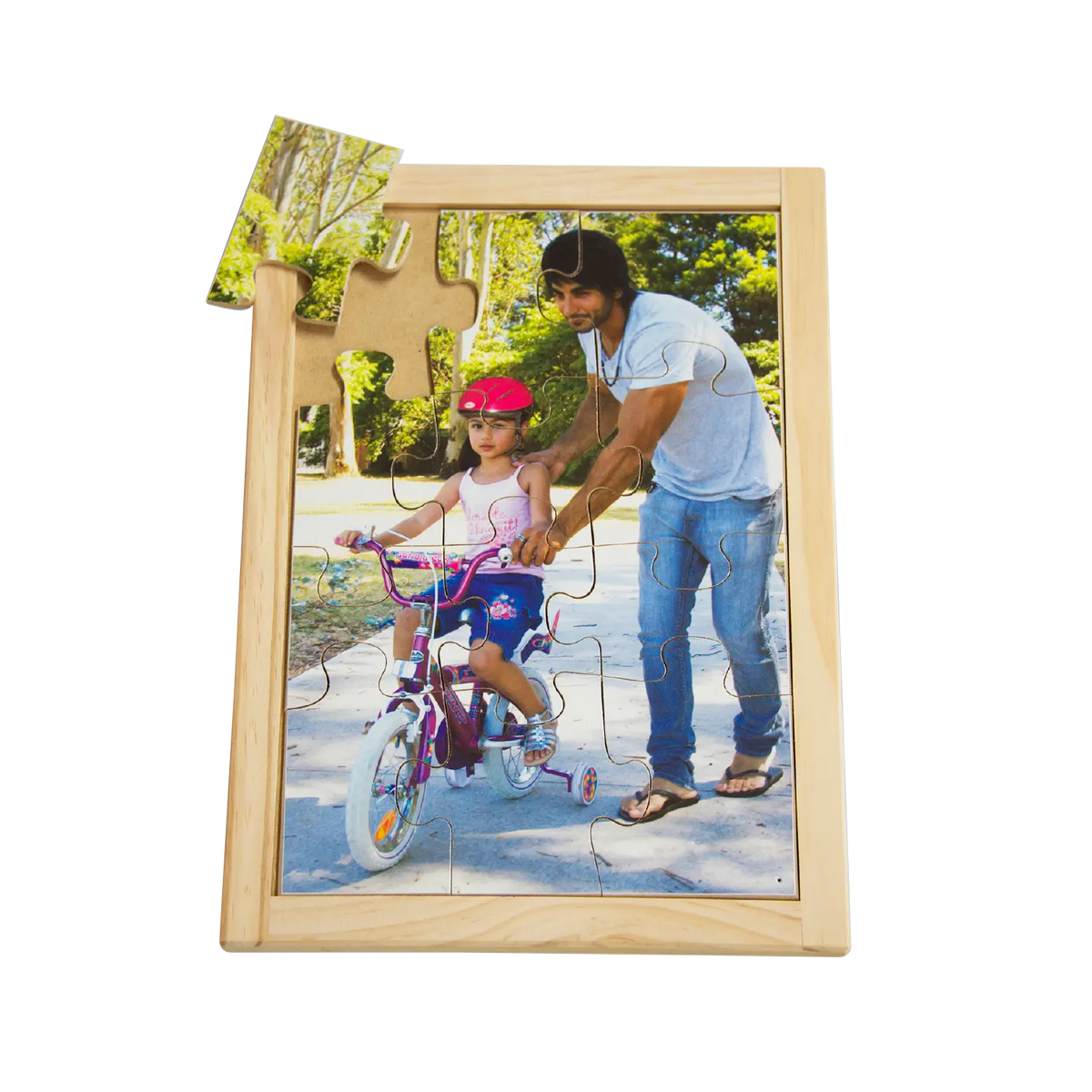 Bike Helmet Road Safety Puzzle — hand-painted wooden jigsaw puzzle — Australian-made road safety learning resource
