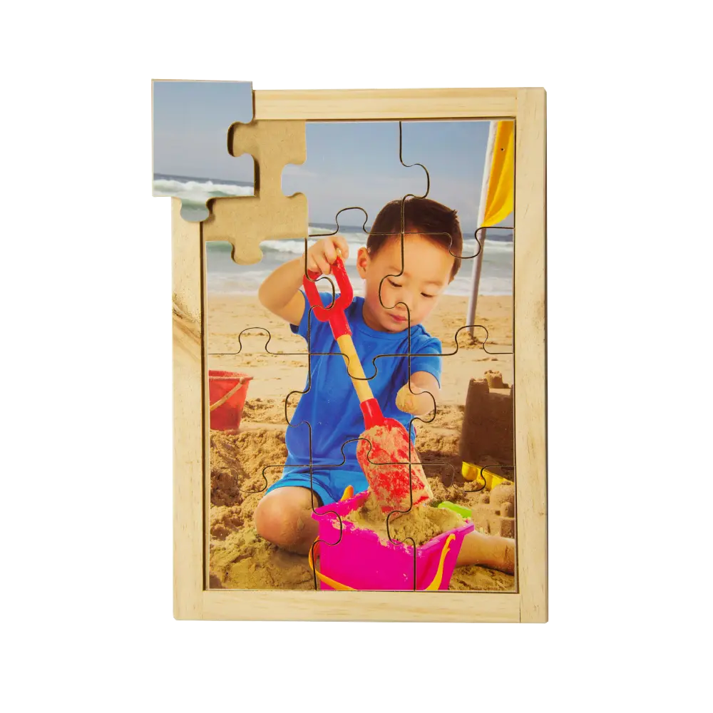 Boy with Spade Puzzle — hand-painted wooden jigsaw puzzle — Australian-made inclusion early learning resource