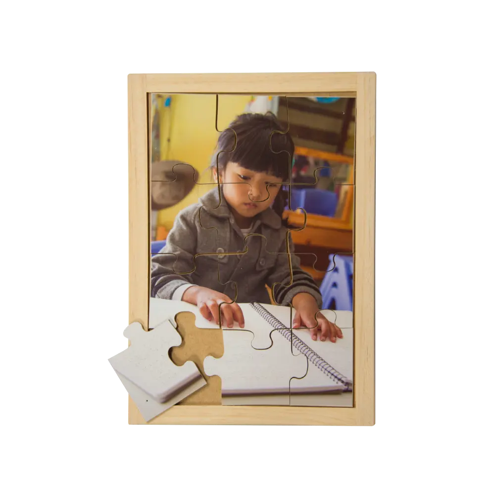 Braille Puzzle — hand-painted wooden jigsaw puzzle — Australian-made inclusion early learning resource