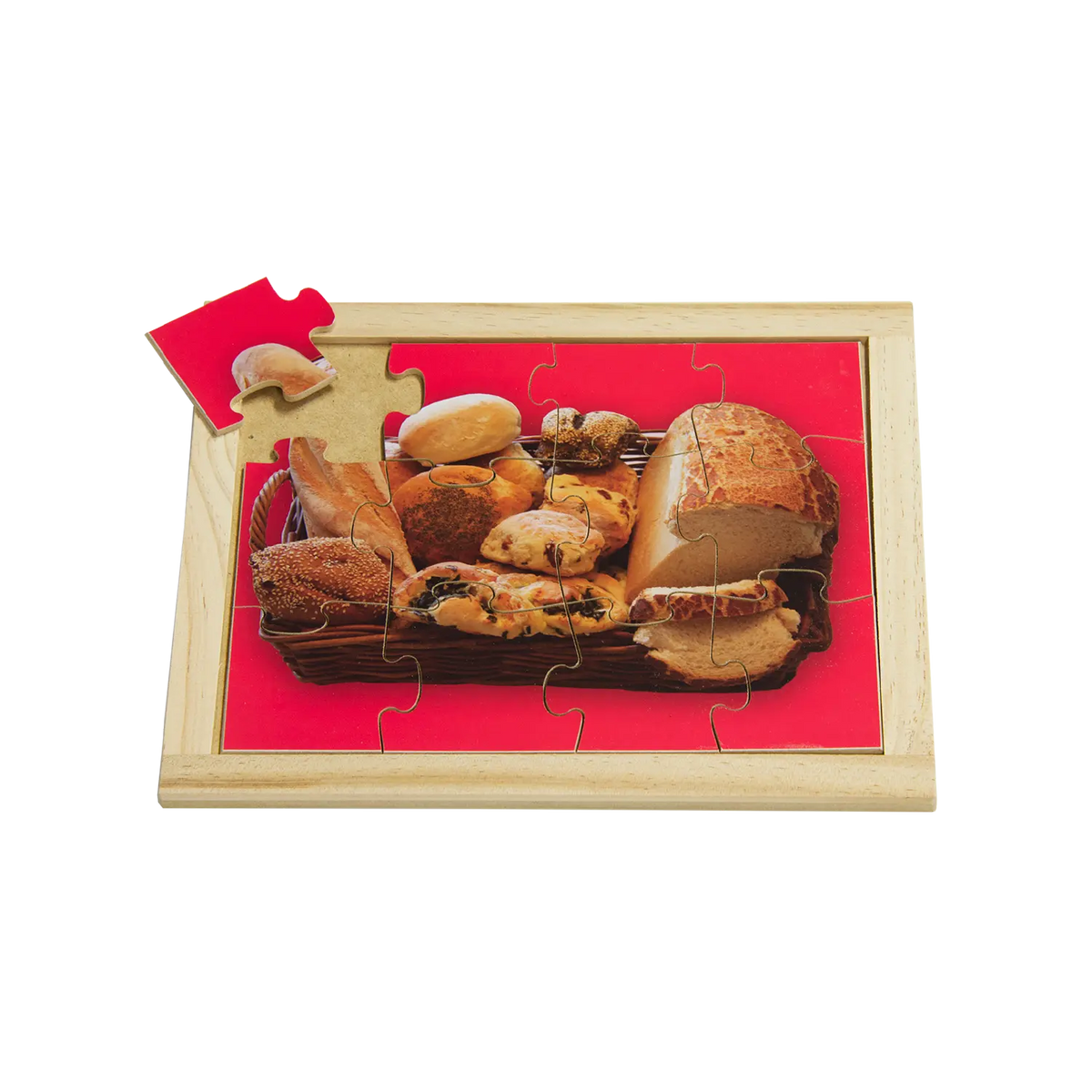 Bread Small Puzzle — hand-painted wooden jigsaw puzzle — Australian-made healthy food early learning resource