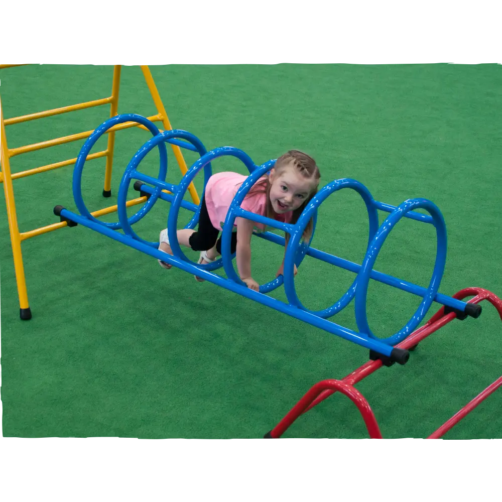 Caterpillar Crawl — Australian-made wooden tunnel climbing frame attachment for early childhood centres