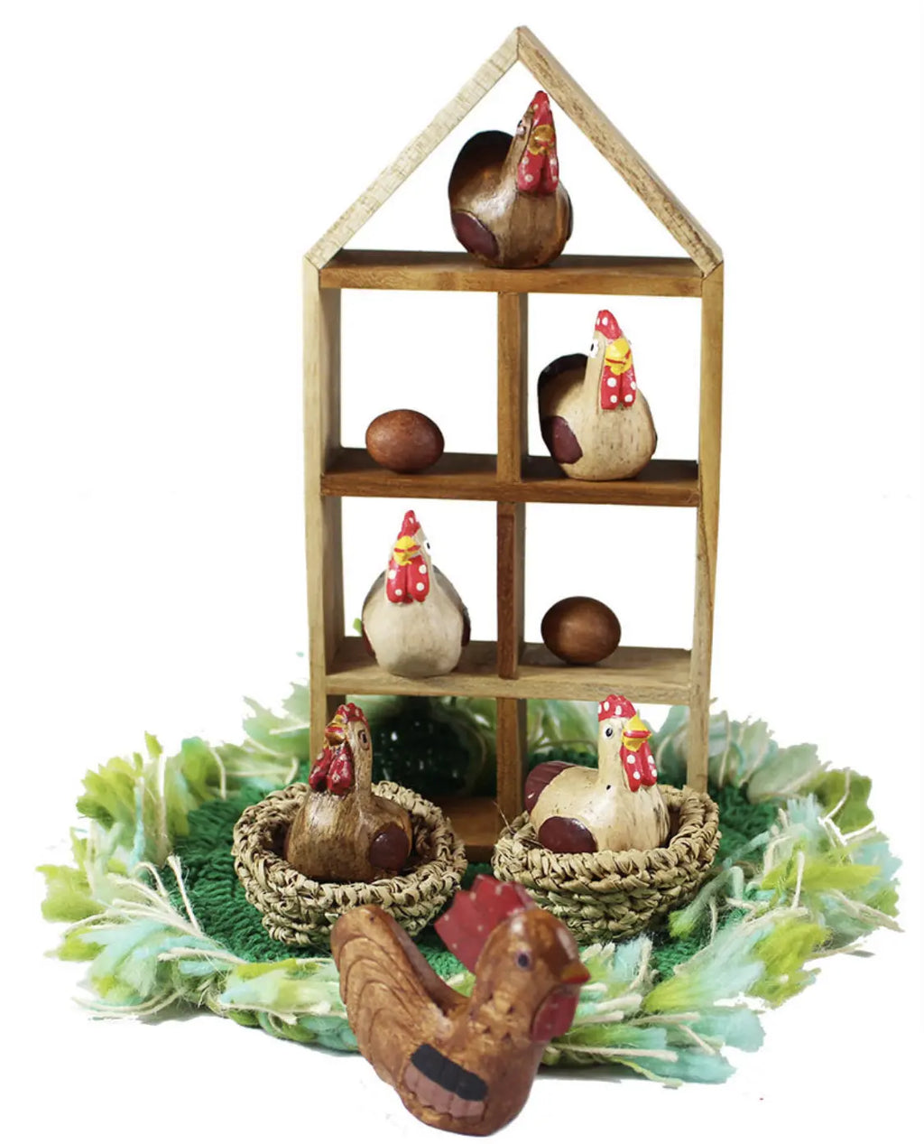 Chicken House Set — wooden chicken house playset for early childhood imaginative play