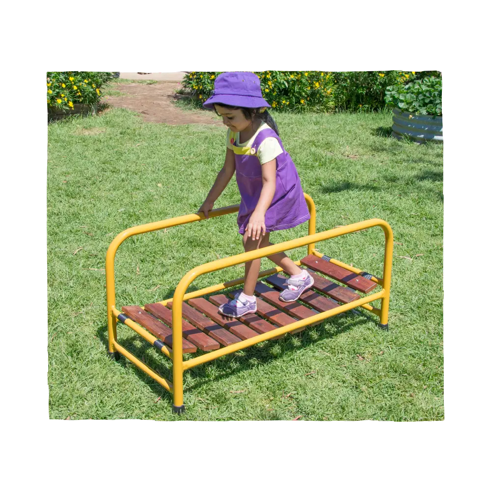 Clatterbridge — Australian-made wooden bridge climbing-frame attachment for early childhood centres