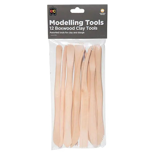 Clay Modelling Tools Boxwood Set of 12 — boxwood clay tools for early childhood modelling